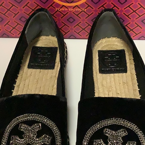 Tory Burch Velvet Logo Chain Espadrille - Picture 5 of 12